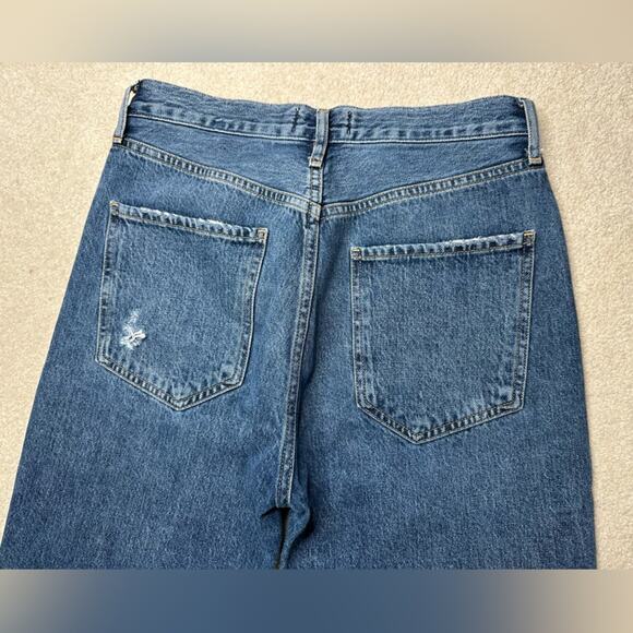 Agolde Blue High Rise Jeans with Relaxed Fit - Picture 6 of 6
